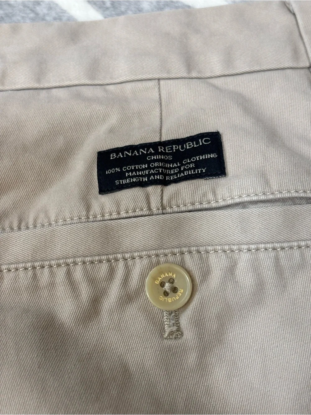 Banana Republic Aiden Chino 33x30 Classic Straight Pants, Beige, Tan, BR W33